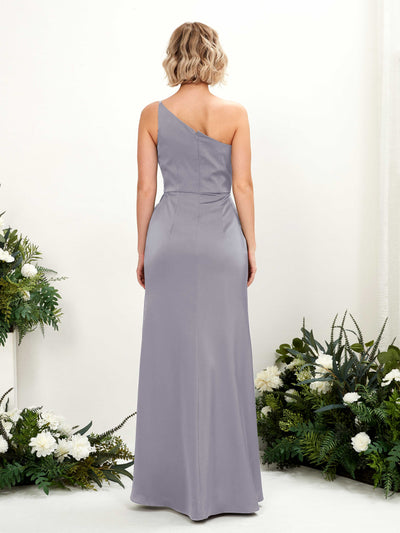 Carlyna Hedy Sheath Purple Haze Satin Bridesmaid Dress Maxi Sleeveless One Shoulder Dress Back View #color_purple-haze