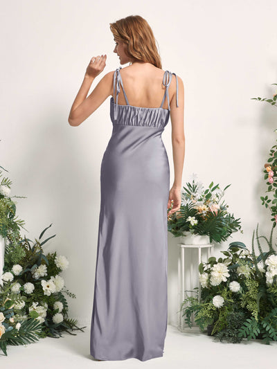 Carlyna Avery Mermaid Purple Haze Satin Bridesmaid Dress Maxi Sleeveless Sweetheart Dress Back View #color_purple-haze