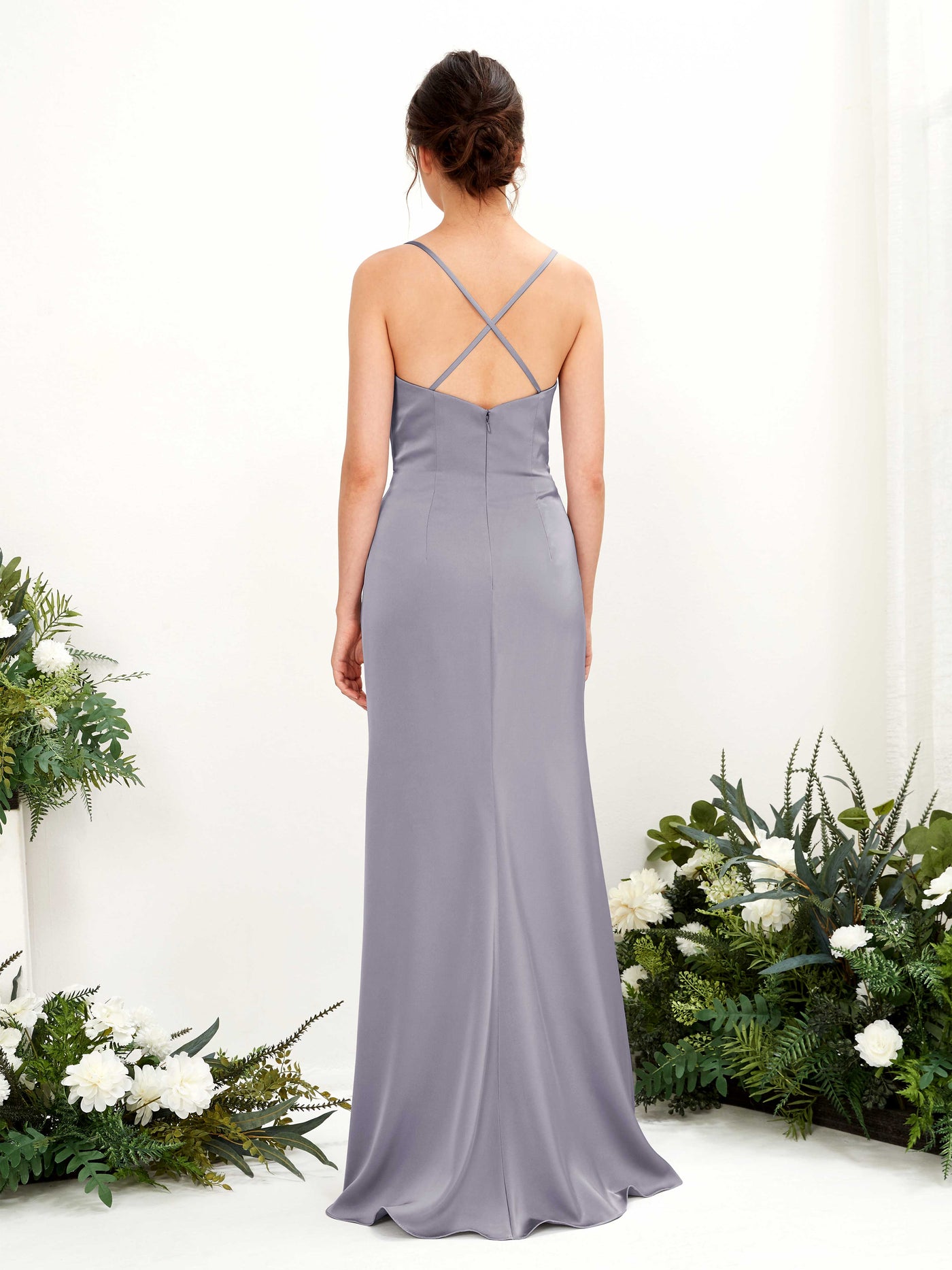 Straps Sleeveless Satin Bridesmaid Dress - Purple Haze (80222450)#color_purple-haze