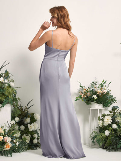 Carlyna Hayley Mermaid Purple Haze Satin Bridesmaid Dress Maxi Sleeveless V-Neck Dress Back View #color_purple-haze