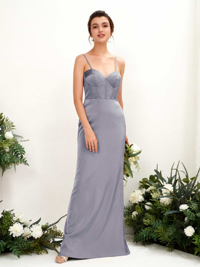 Carlyna Cathy Mermaid Purple Haze Satin Bridesmaid Dress Maxi Sleeveless Sweetheart Dress Front View #color_purple-haze
