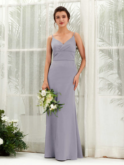 Carlyna Kama Mermaid Purple Haze Satin Bridesmaid Dress Maxi Sleeveless V-Neck Dress #color_purple-haze