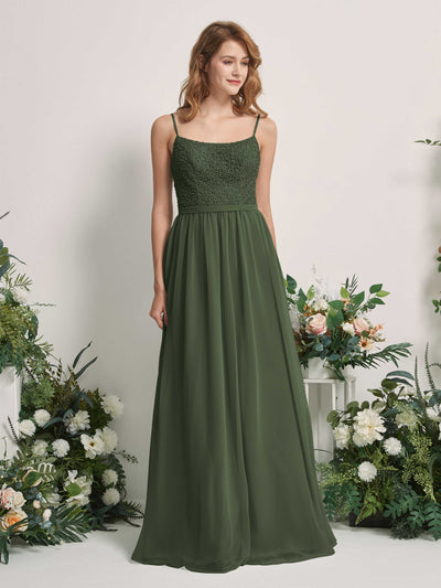 Carlyna Ursula A-Line Martini Olive Beaded Bridesmaid Dress Maxi Sleeveless Sweetheart Dress #color_martini-olive