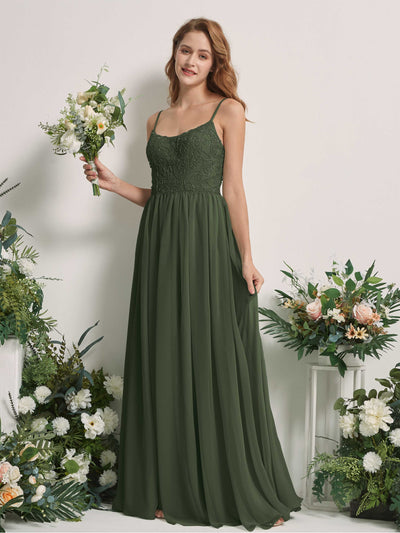 Carlyna Verna A-Line Martini Olive Beaded Bridesmaid Dress Maxi Sleeveless Sweetheart Dress #color_martini-olive