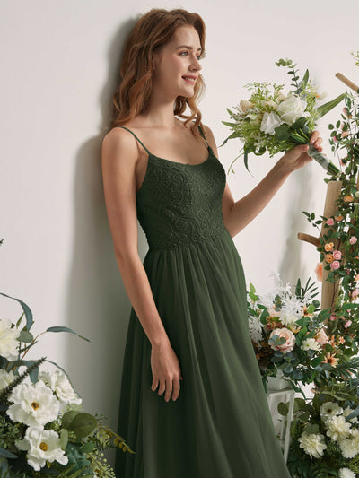 Carlyna Verna A-Line Martini Olive Beaded Bridesmaid Dress Maxi Sleeveless Sweetheart Dress #color_martini-olive