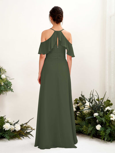 Carlyna Orlane A-Line Martini Olive Bridesmaid Dress Maxi Sleeveless V-Neck Dress #color_martini-olive