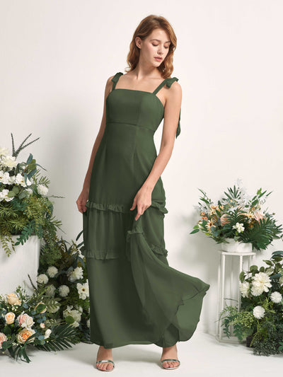 Carlyna Kaiya A-Line Martini Olive Bridesmaid Dress Maxi Sleeveless Straight Dress #color_martini-olive