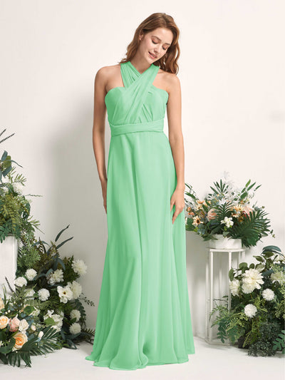 Carlyna Carolyn Convertible Mint Green Bridesmaid Dress Maxi Sleeveless Sweetheart Dress Side View 5 #color_mint-green