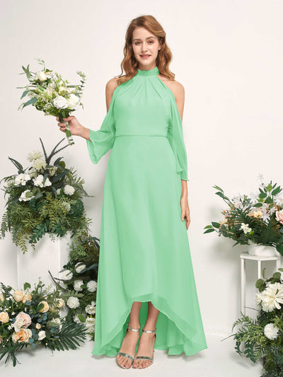 Carlyna Maxine A-Line Mint Green Bridesmaid Dress Maxi Sleeveless Round Neck Dress #color_mint-green