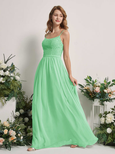 Carlyna Ursula A-Line Mint Green Beaded Bridesmaid Dress Maxi Sleeveless Sweetheart Dress #color_mint-green