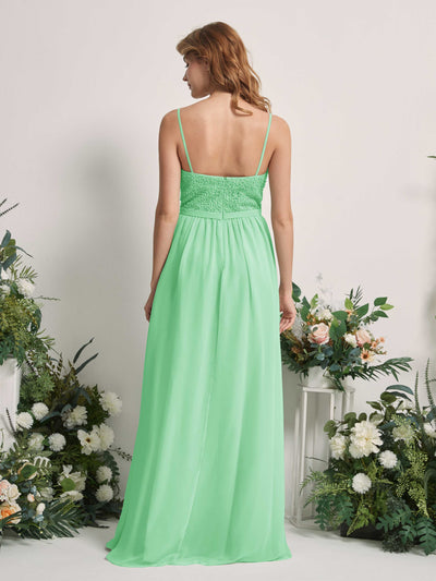 Carlyna Ursula A-Line Mint Green Beaded Bridesmaid Dress Maxi Sleeveless Sweetheart Dress #color_mint-green