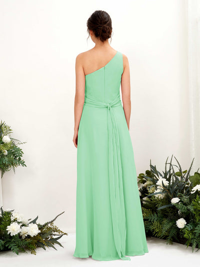 Carlyna Trita Sheath Mint Green Bridesmaid Dress Maxi Sleeveless One Shoulder Dress #color_mint-green