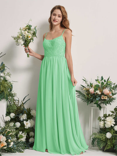 Carlyna Verna A-Line Mint Green Beaded Bridesmaid Dress Maxi Sleeveless Sweetheart Dress #color_mint-green