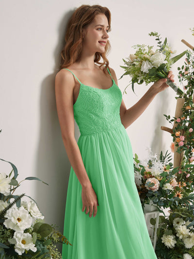 Carlyna Verna A-Line Mint Green Beaded Bridesmaid Dress Maxi Sleeveless Sweetheart Dress #color_mint-green