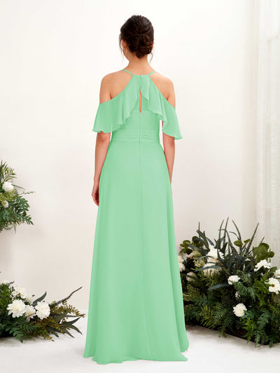 Carlyna Orlane A-Line Mint Green Bridesmaid Dress Maxi Sleeveless V-Neck Dress #color_mint-green