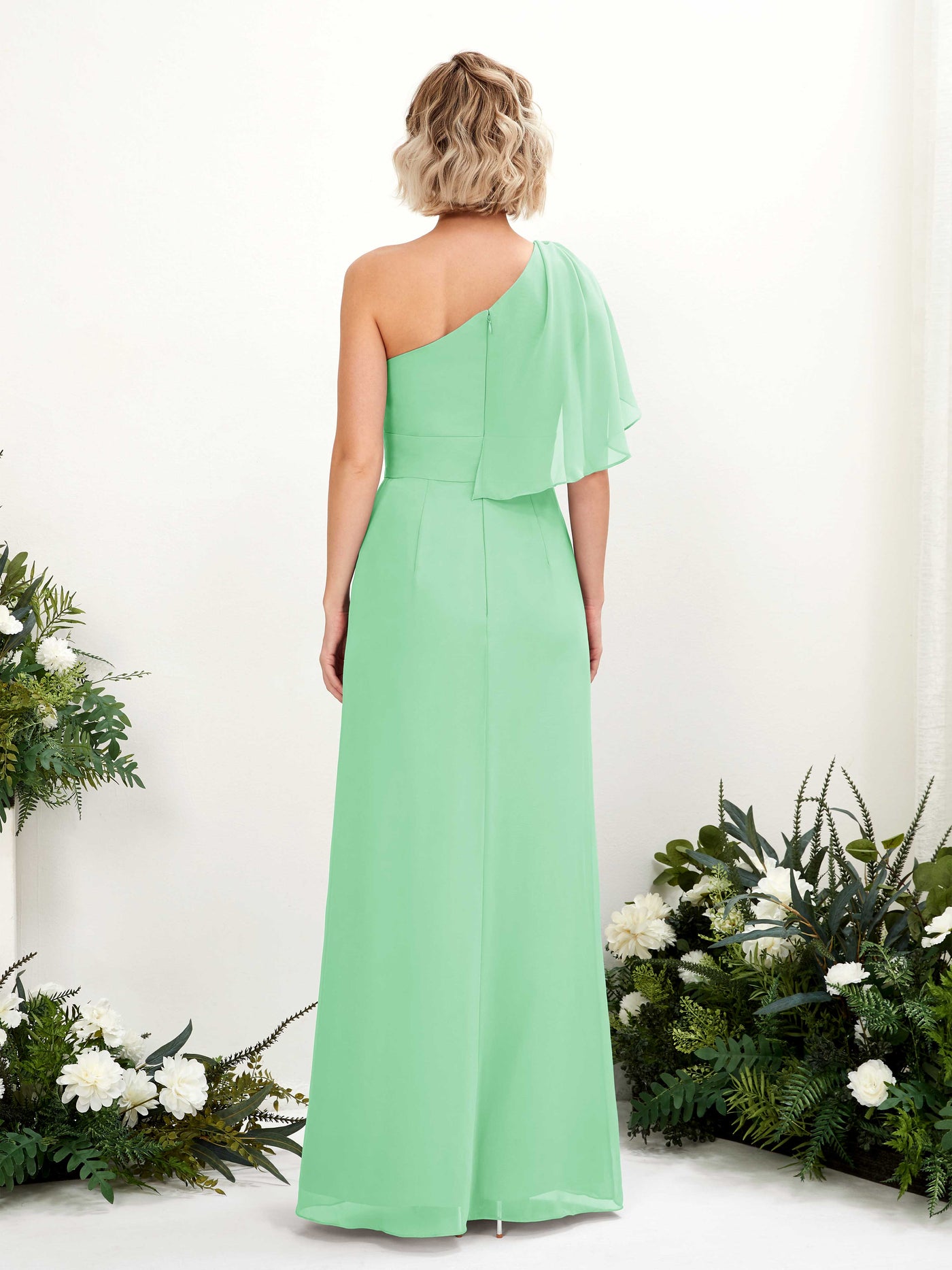 Ball Gown Sleeveless Chiffon Bridesmaid Dress - Mint Green (81223722)#color_mint-green