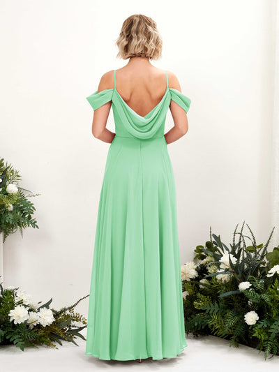 Carlyna Kauku A-Line Mint Green Bridesmaid Dress Maxi Sleeveless V-Neck Dress #color_mint-green