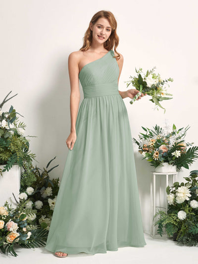 Carlyna Pandora A-Line Sage Green Bridesmaid Dress Maxi Sleeveless One Shoulder Dress #color_sage-green