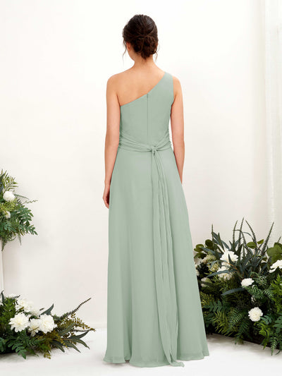 Carlyna Trita Sheath Sage Green Bridesmaid Dress Maxi Sleeveless One Shoulder Dress #color_sage-green