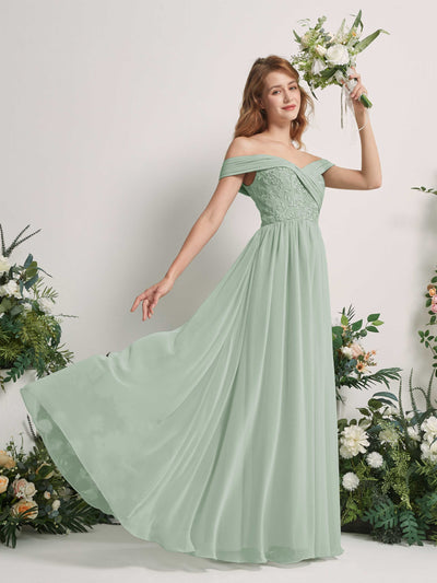 Carlyna Leona A-Line Sage Green Embroidered Bridesmaid Dress Maxi Sleeveless Sweetheart Dress #color_sage-green
