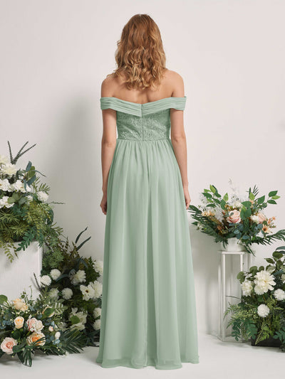 Carlyna Leona A-Line Sage Green Embroidered Bridesmaid Dress Maxi Sleeveless Sweetheart Dress #color_sage-green