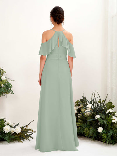 Carlyna Orlane A-Line Sage Green Bridesmaid Dress Maxi Sleeveless V-Neck Dress #color_sage-green
