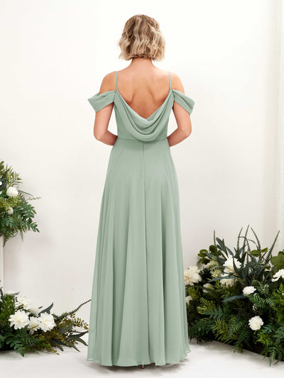 Carlyna Kauku A-Line Sage Green Bridesmaid Dress Maxi Sleeveless V-Neck Dress #color_sage-green