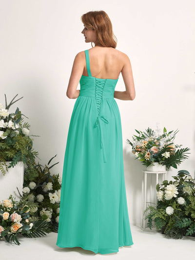 Carlyna Pandora A-Line Tiffany Bridesmaid Dress Maxi Sleeveless One Shoulder Dress #color_tiffany