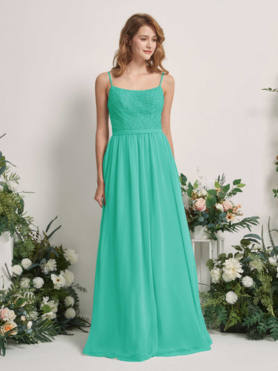 Carlyna Ursula A-Line Tiffany Beaded Bridesmaid Dress Maxi Sleeveless Sweetheart Dress #color_tiffany