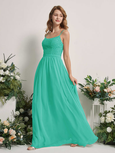 Carlyna Ursula A-Line Tiffany Beaded Bridesmaid Dress Maxi Sleeveless Sweetheart Dress #color_tiffany