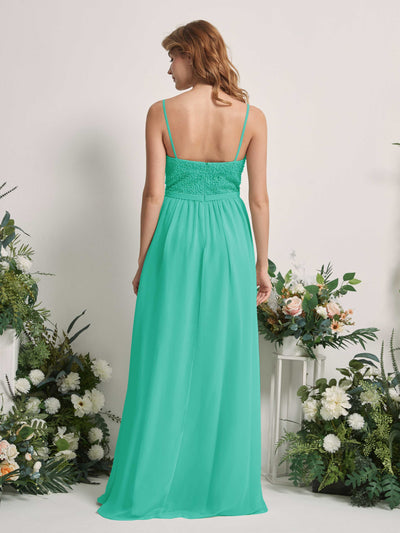 Carlyna Ursula A-Line Tiffany Beaded Bridesmaid Dress Maxi Sleeveless Sweetheart Dress #color_tiffany