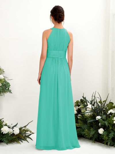 Carlyna Noelle A-Line Tiffany Bridesmaid Dress Maxi Sleeveless Round Neck Dress #color_tiffany