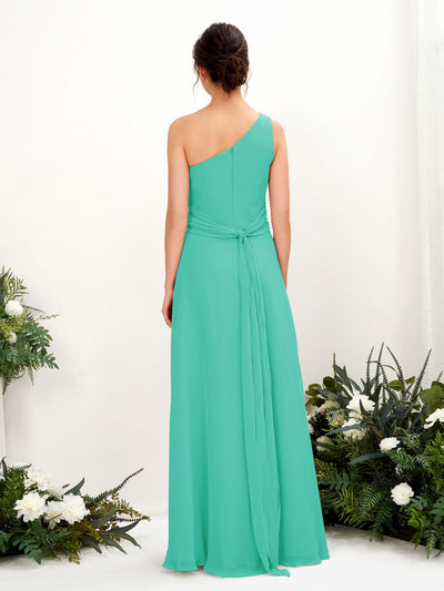 Carlyna Trita Sheath Tiffany Bridesmaid Dress Maxi Sleeveless One Shoulder Dress #color_tiffany