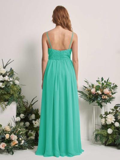 Carlyna Verna A-Line Tiffany Beaded Bridesmaid Dress Maxi Sleeveless Sweetheart Dress #color_tiffany