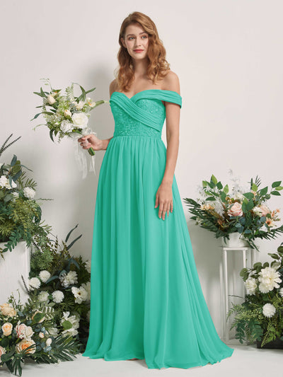 Carlyna Leona A-Line Tiffany Embroidered Bridesmaid Dress Maxi Sleeveless Sweetheart Dress #color_tiffany
