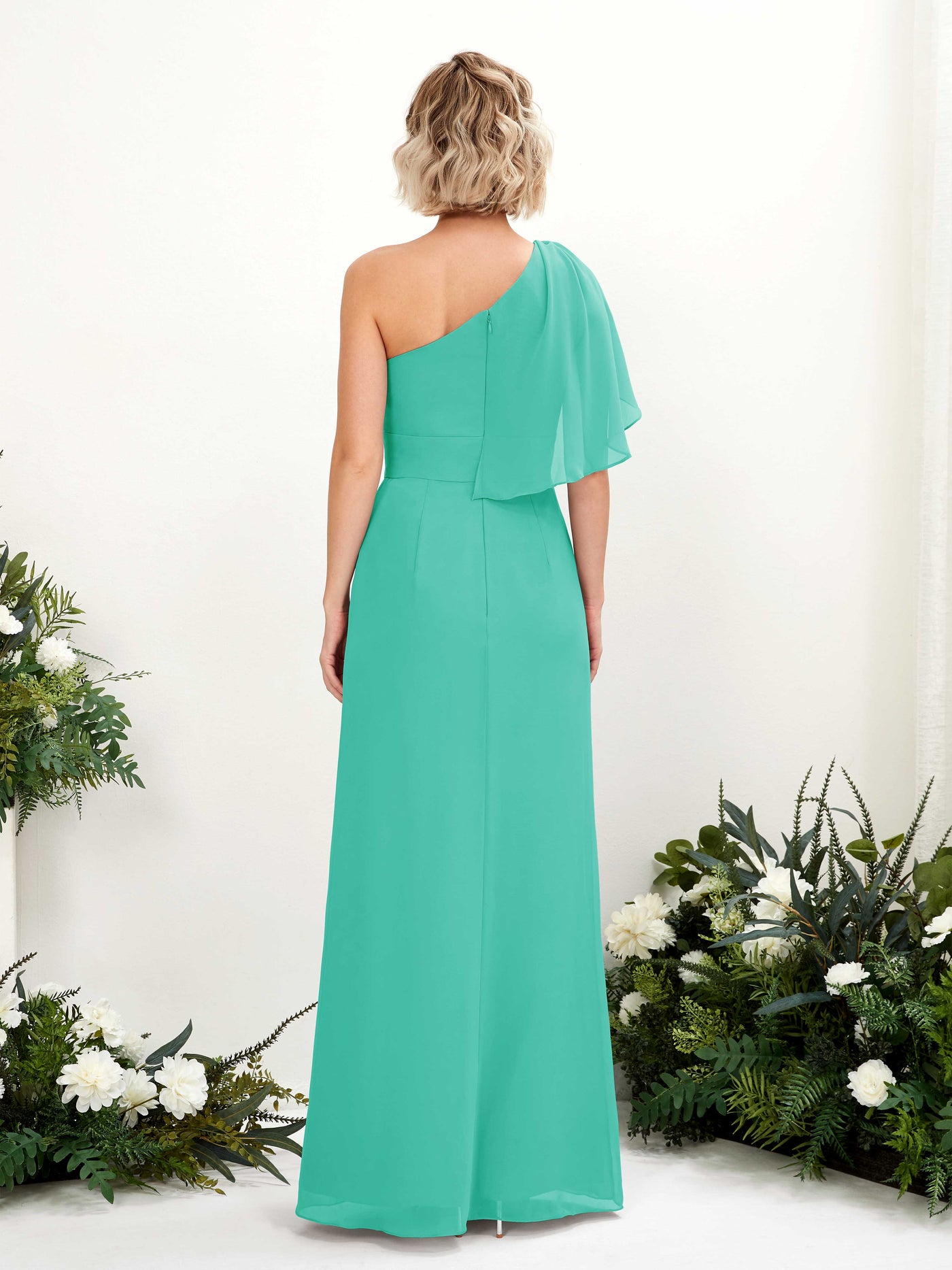 Ball Gown Sleeveless Chiffon Bridesmaid Dress - Tiffany (81223732)#color_tiffany