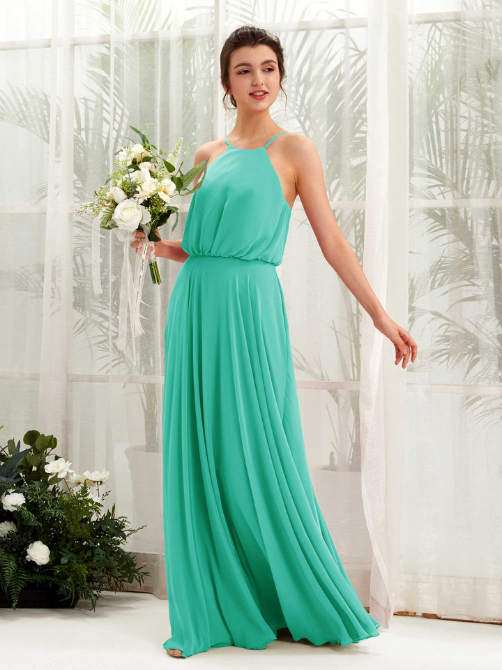 Bohemian Halter Spaghetti-straps Bridesmaid Dress - Tiffany (81223432)