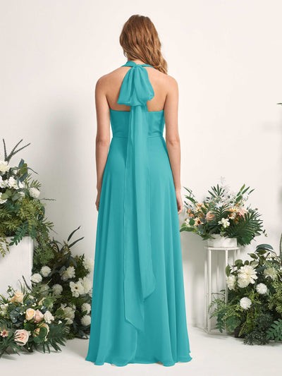 Carlyna Carolyn Convertible Turquoise Bridesmaid Dress Maxi Sleeveless Sweetheart Dress Side View 2 #color_turquoise