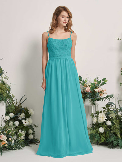Carlyna Ursula A-Line Turquoise Beaded Bridesmaid Dress Maxi Sleeveless Sweetheart Dress #color_turquoise