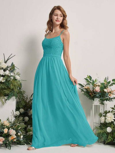 Carlyna Ursula A-Line Turquoise Beaded Bridesmaid Dress Maxi Sleeveless Sweetheart Dress #color_turquoise
