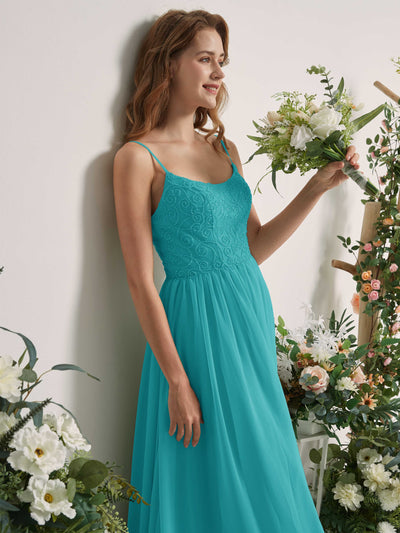 Carlyna Verna A-Line Turquoise Beaded Bridesmaid Dress Maxi Sleeveless Sweetheart Dress #color_turquoise