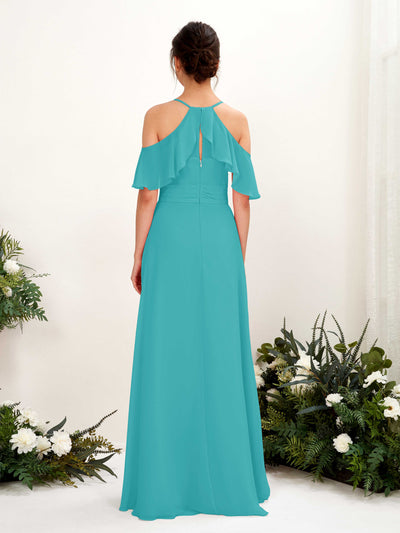 Carlyna Orlane A-Line Turquoise Bridesmaid Dress Maxi Sleeveless V-Neck Dress #color_turquoise