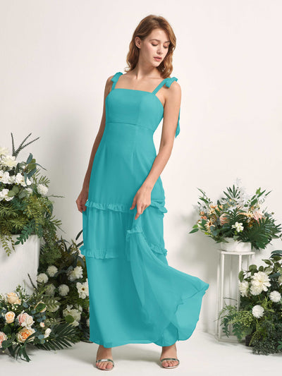 Carlyna Kaiya A-Line Turquoise Bridesmaid Dress Maxi Sleeveless Straight Dress #color_turquoise