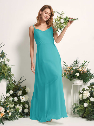 Carlyna Hannah A-Line Turquoise Bridesmaid Dress Maxi Sleeveless Sweetheart Dress Side View 2 #color_turquoise