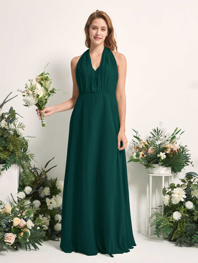 Carlyna Carolyn Convertible Dark Emerald Bridesmaid Dress Maxi Sleeveless Sweetheart Dress Front View #color_dark-emerald