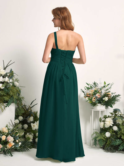 Carlyna Pandora A-Line Dark Emerald Bridesmaid Dress Maxi Sleeveless One Shoulder Dress #color_dark-emerald