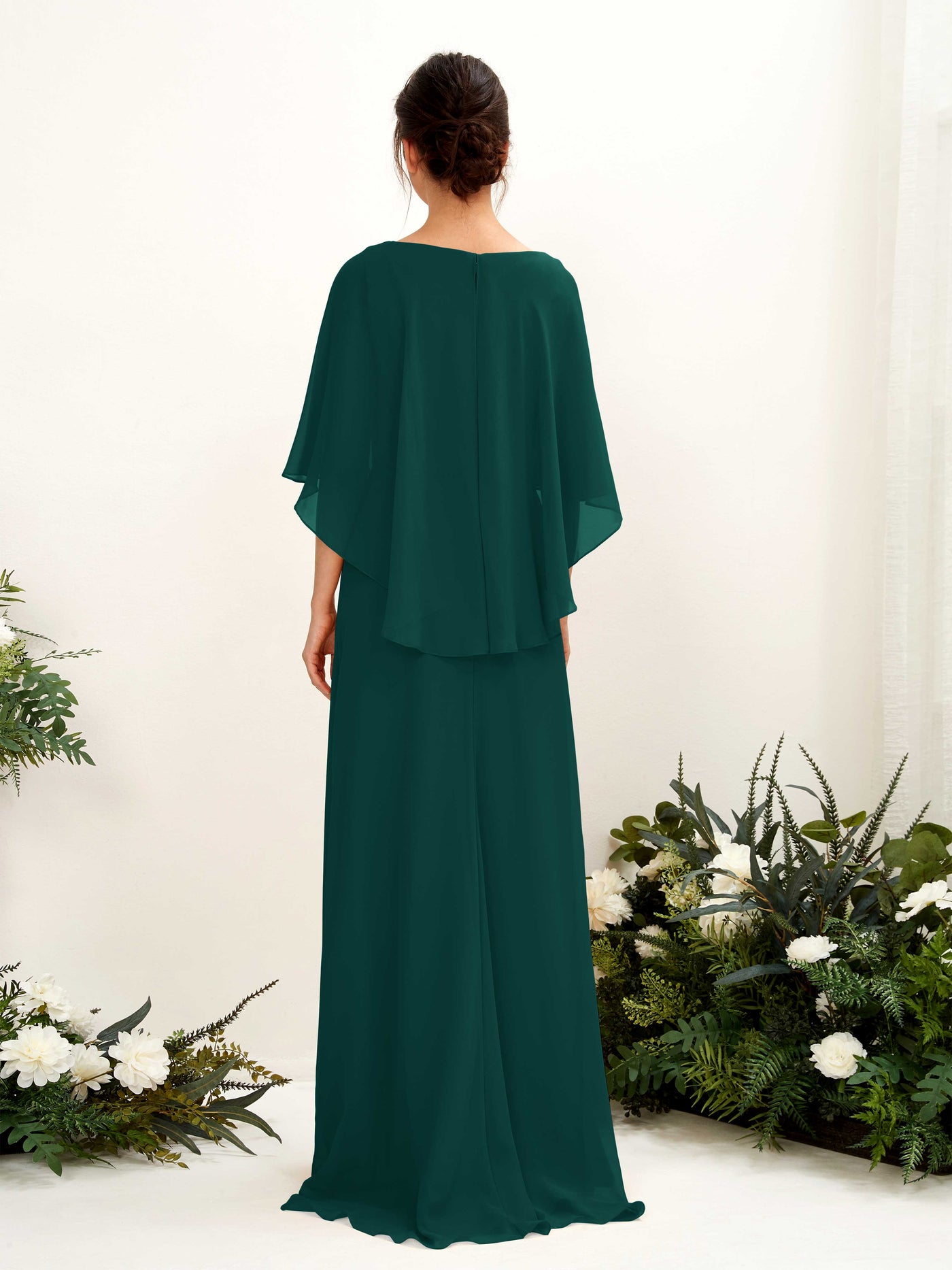 A-line Bateau Sleeveless Chiffon Bridesmaid Dress - Dark Emerald (81222017)#color_dark-emerald