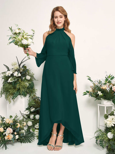 Carlyna Maxine A-Line Dark Emerald Bridesmaid Dress Maxi Sleeveless Round Neck Dress #color_dark-emerald