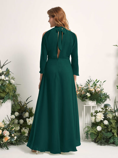 Carlyna Maxine A-Line Dark Emerald Bridesmaid Dress Maxi Sleeveless Round Neck Dress #color_dark-emerald