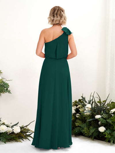 Carlyna Laurel A-Line Dark Emerald Bridesmaid Dress Maxi Sleeveless One Shoulder Dress #color_dark-emerald